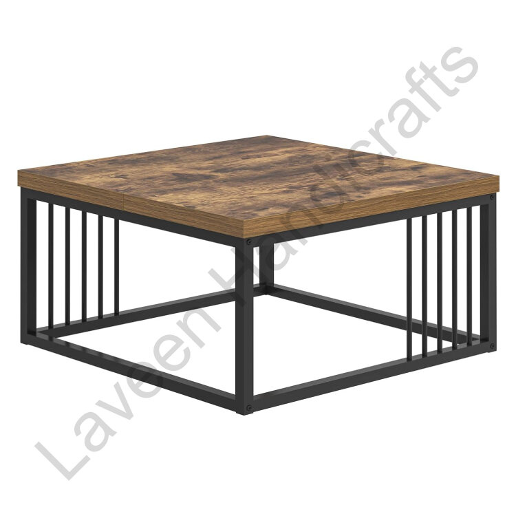 Square Shape Living Room Table Brown
