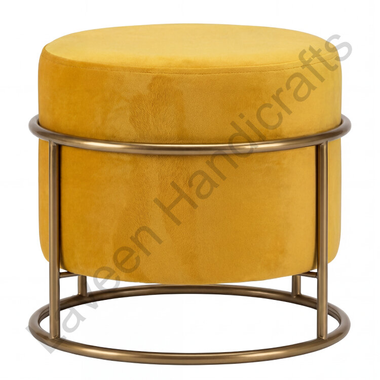 Home Living Room Pouffe Yellow / Golden