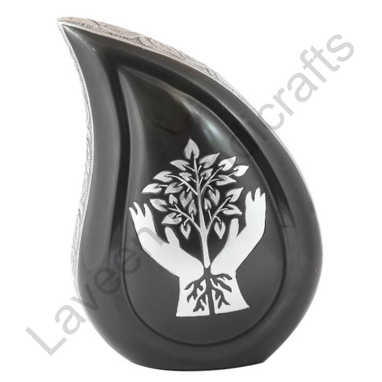 Tree Of Life Tear Drop Urn Black
