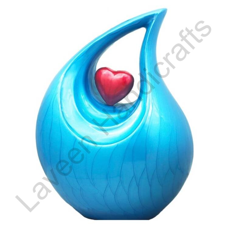 Elegant Finish Tear Drop Urn Sky Blue