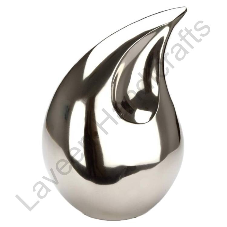 Classic Modern Tear Drop Urn Silver