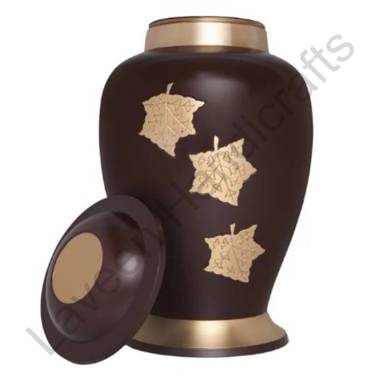 Gold Maple Leaf Human Urn Brown