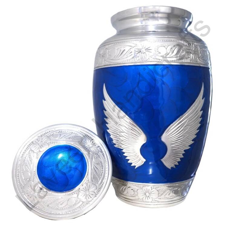 Angel Wings Human Urn Royal Blue