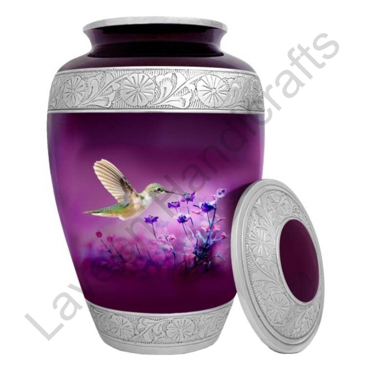 Hummingbird Blossom Human Urn Purple