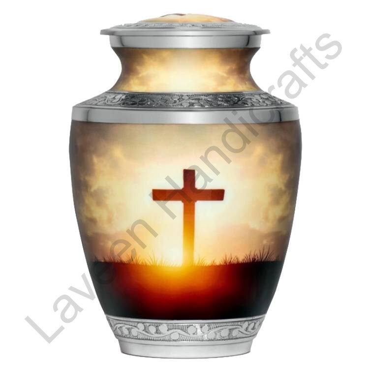 Sunrise Cross Faith Human Urn Warm Yellow