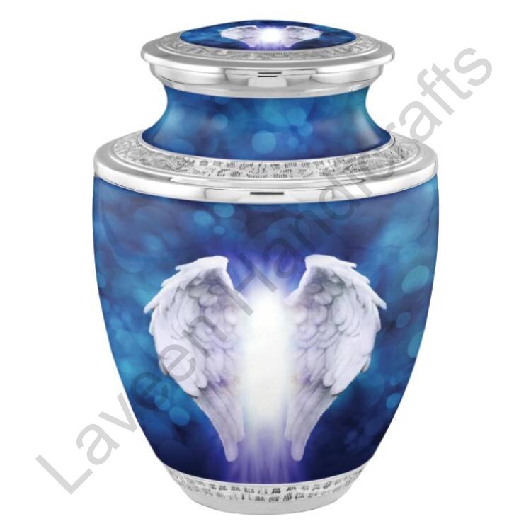 Angel Wings Radiance Human Urn Blue