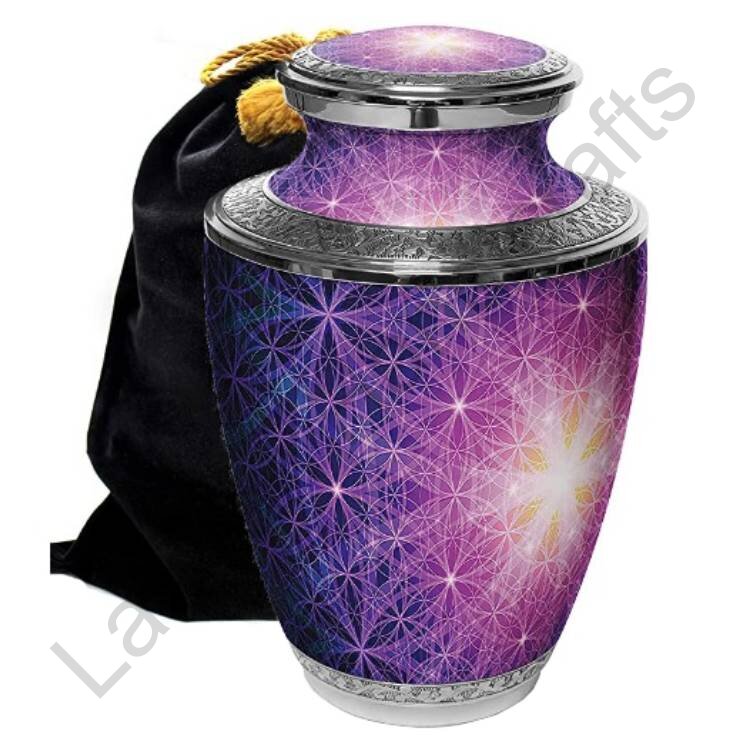 Geometric Radiance Human Urn Purple With Pouch