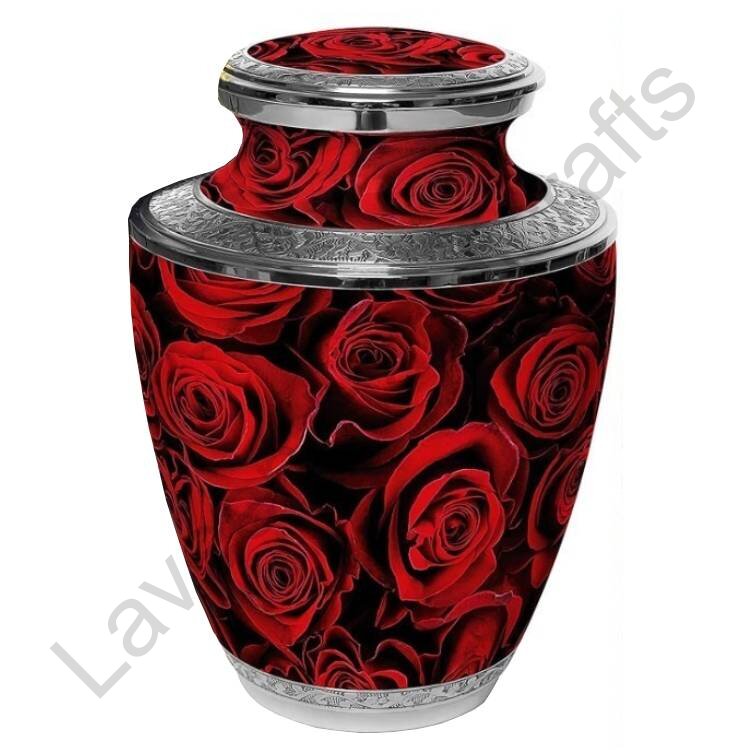 Crimson Rose Tribute Human Urn Red