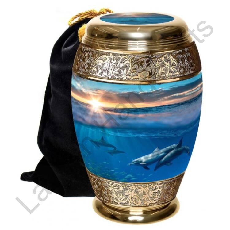 Ocean Dolphins Human Urn Blue