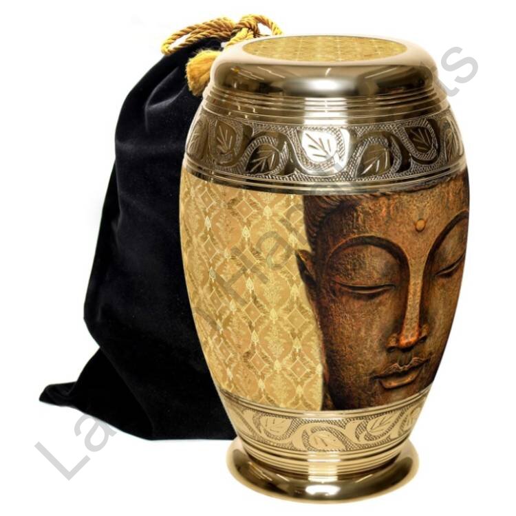 Ornate Leaf Human Urn Golden