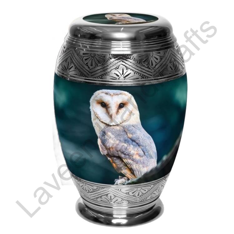 Barn Owl Human Urn Silver