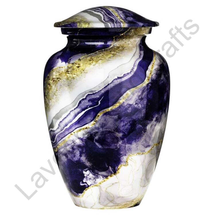 Royal Vein Design Human Urn Purple / Golden
