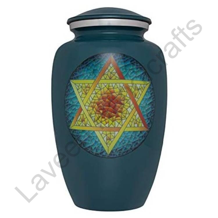 Mosaic Star Human Urn Teal