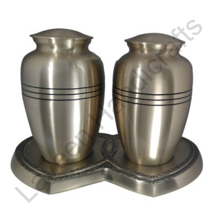 Heart Companion Human Urn Set Silver