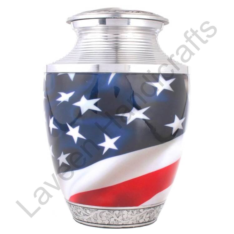 American Flag Memorial Human Urn Red / White / Blue