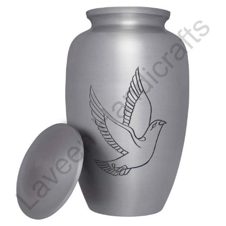 Flying Dove Memorial Human Urn Silver