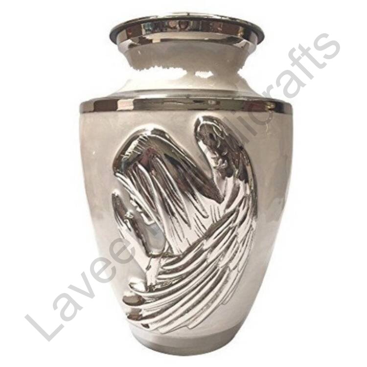 Praying Hands Human Urn Silver