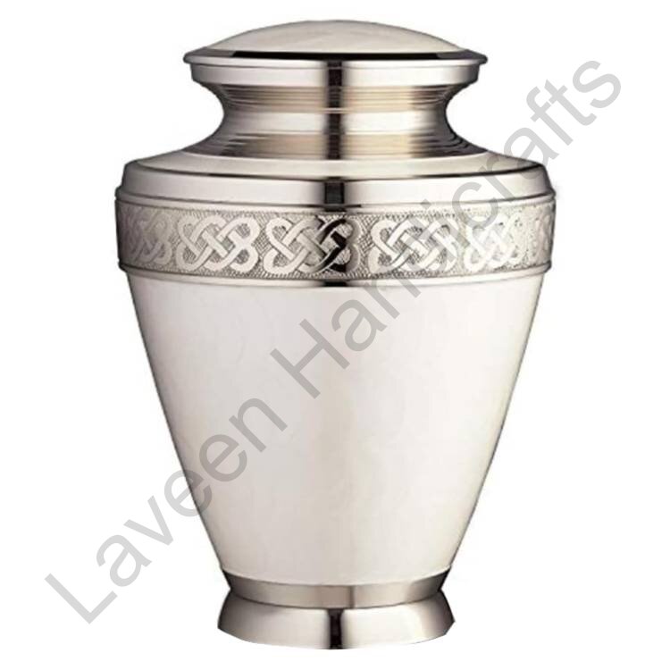 Celtic Silver Band Human Urn Ivory