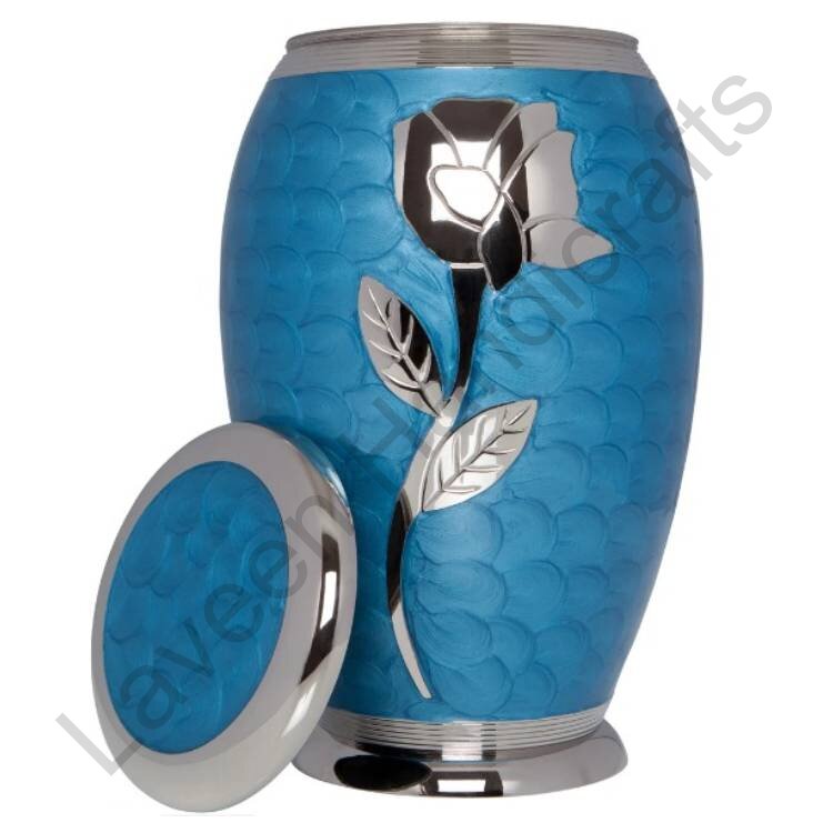 Rose Pattern Human Urn Blue