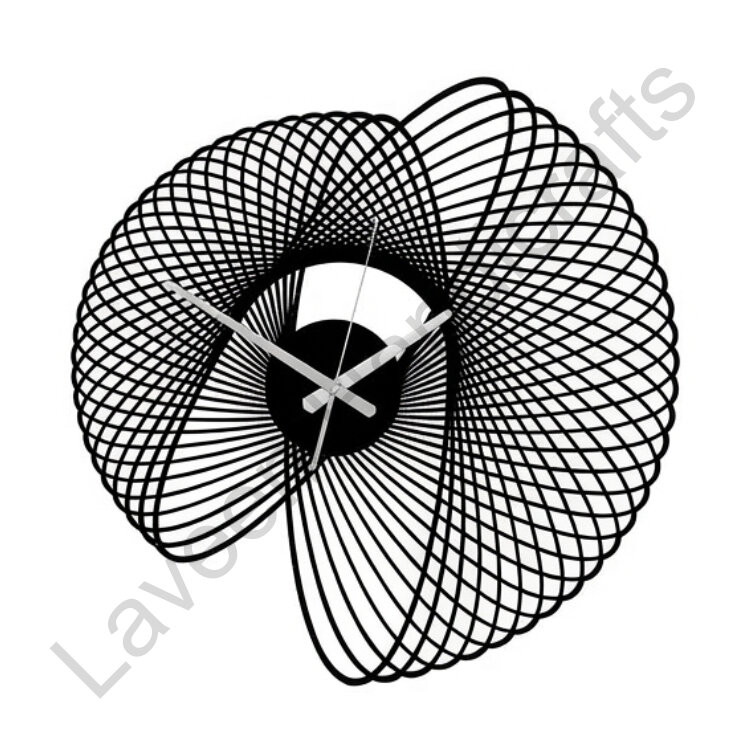 Modern Spiral Wall Clock Black