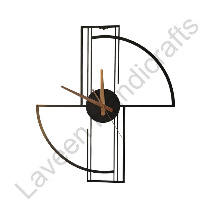 Abstract Geometric Art Wall Clock Black