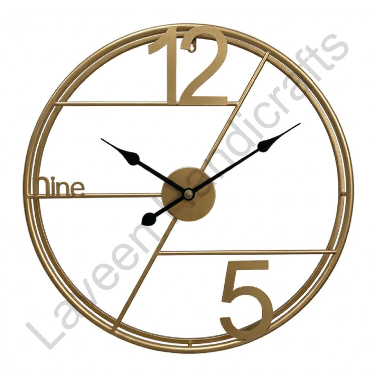 Modern Elegant Wall Clock Golden