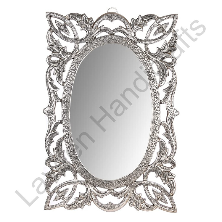Vintage Look Wall Mirror Silver