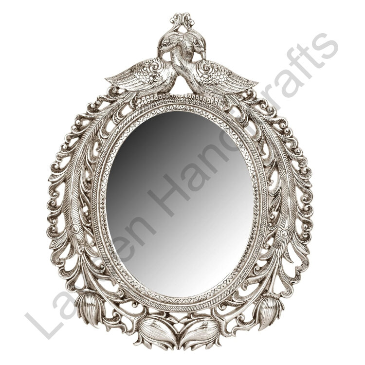 Peacock Design Wall Mirror Silver